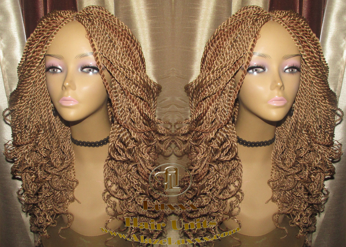 Blonde Straight Senegalese Twist Wig Unit Bombshell 18' Auburn 27 30 Curly Alopecia Natural Kinky Marley Crochet Braided Braiding Wig