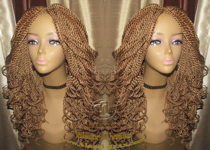 Blonde Straight Senegalese Twist Wig Unit Bombshell 18' Auburn 27 30 Curly Alopecia Natural Kinky Marley Crochet Braided Braiding Wig