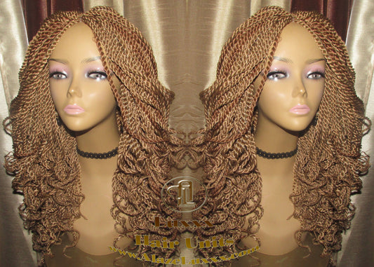 Blonde Straight Senegalese Twist Wig Unit Bombshell 18' Auburn 27 30 Curly Alopecia Natural Kinky Marley Crochet Braided Braiding Wig