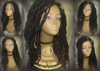 Goddess Faux Loc Wig Wavy Blonde Tips Ends 27 Brown Hair Gypsy Bohemian Boho Gypsy Distressed Dread Loc 27 DE SE Dred 14 16 in Braided Wigs