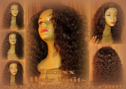Virgin Hair Curly 16' Gorgeous Custom Unit Lace Front  Celebrity Wigs  Wig Look Brazilian Malaysian or Peruvian Big Virgin Hair Curly Hair