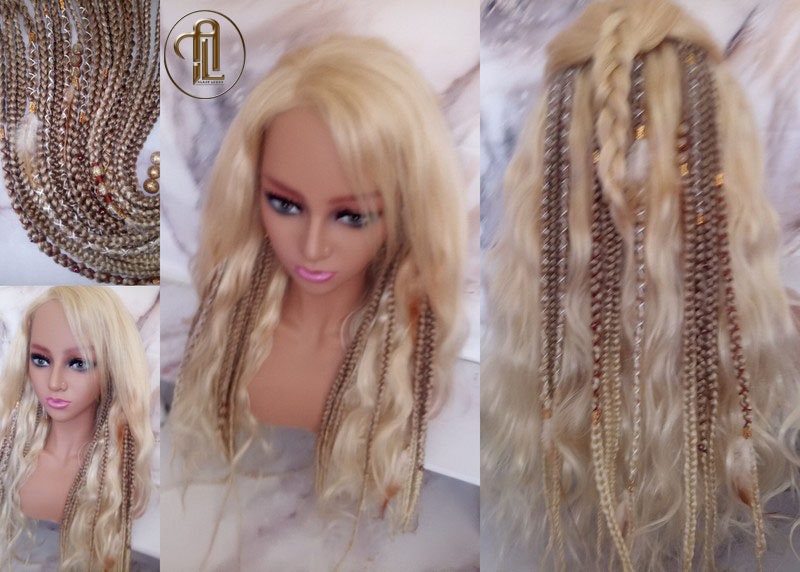 Black Friday Holiday Christmas Sale Cyber Monday Holiday Gift Ombre Honey Blonde Clip in Braid Long Boho Extensions Feathers  Rave Festival