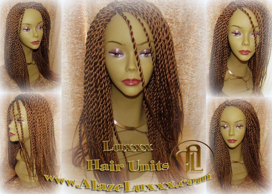 Auburn '14 #30 Handmade Senegalese Twist Wig Unit! Glueless Medium Kinky Twists Box Braid Wigs Havana Straight Ready to ship