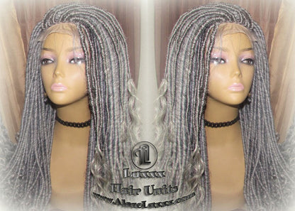 Lace Closure Straight Storm Silver Grey Gray 44 51 Platinum Gypsy Goddess Faux Dread Loc Unit Wavy Lock Crochet Freetress Model Model Wig
