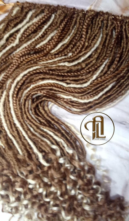 Single End blonde SE 75 Piece Set Straight wavy dreads textured braid Bohemian synthetic dreadlock Soft Boho Dread Braid Hair Extension