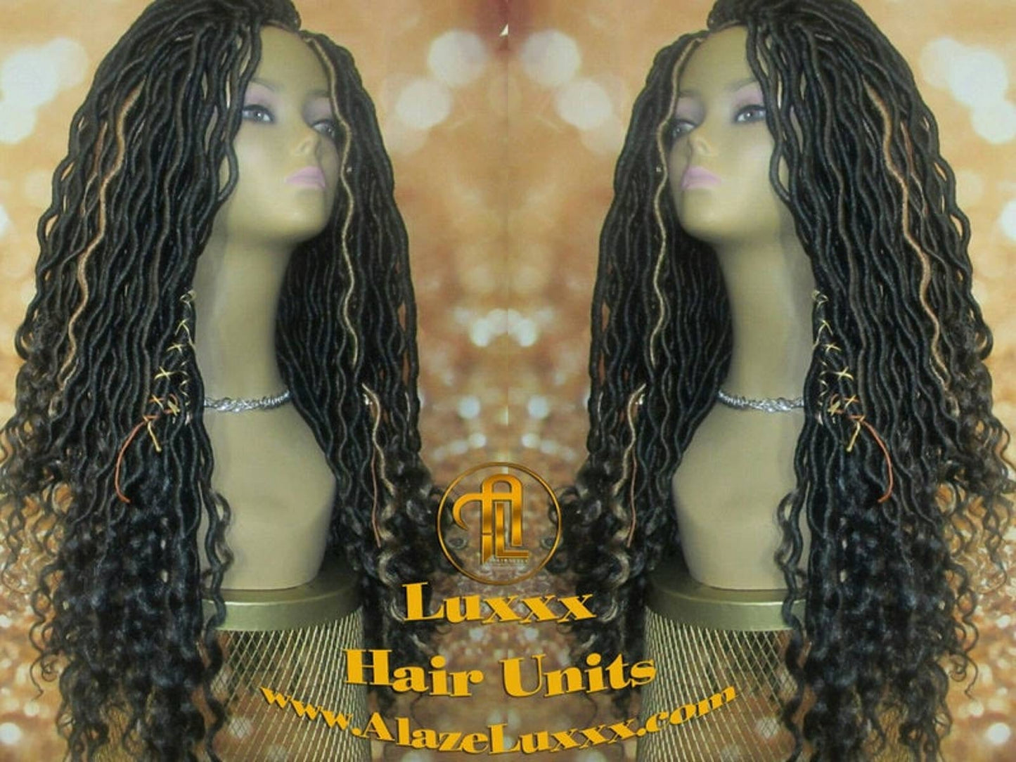 Goddess Faux Locs Wig Black Blonde 27 Dread Wig Wavy Black Dread 1B Long Long Gypsy Locs Wig Synthetic Dred Lock Bohemian Boho Crochet Braid