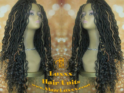 Goddess Faux Locs Wig Black Blonde 27 Dread Wig Wavy Black Dread 1B Long Long Gypsy Locs Wig Synthetic Dred Lock Bohemian Boho Crochet Braid