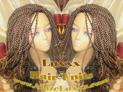 Soft Curly Kinky Twist Wig Unit Ready2Ship: 14/16' Chocolate Brown 4/27/30  2tone Alopecia Natural Kinky Marley Crochet Braided Braiding