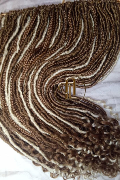 Single End blonde SE 75 Piece Set Straight wavy dreads textured braid Bohemian synthetic dreadlock Soft Boho Dread Braid Hair Extension