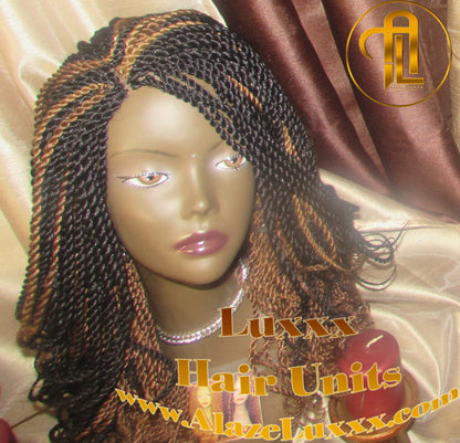 Braided Wigs Curly Senegalese Twist Wig Unit! 14' Black Auburn 1B 30 Alopecia Natural Kinky Marley Crochet Box Braid Braided Braiding Wig