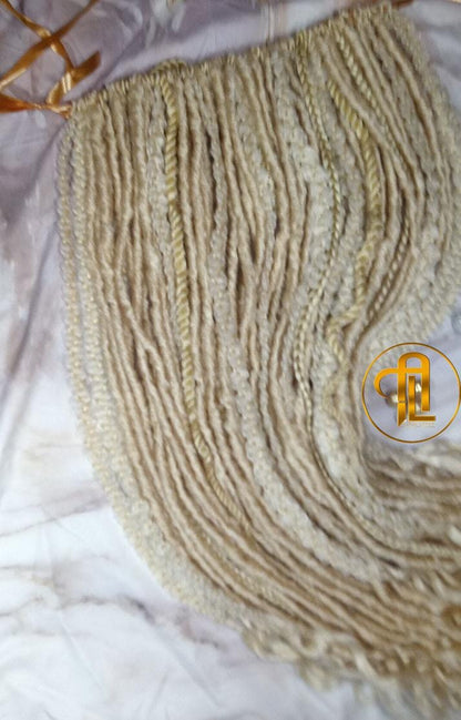 Blonde 613 Single End  SE 75 Piece Set Straight wavy dreads textured braid Bohemian synthetic dreadlock Soft Boho Dread Braid Hair Extension
