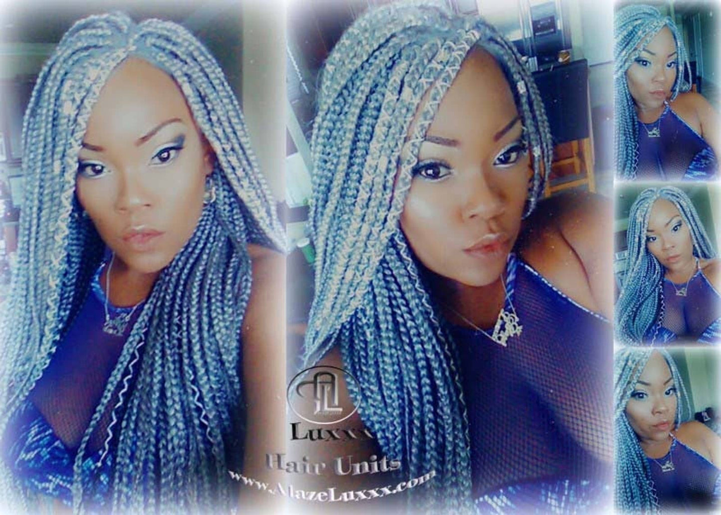 Box Braid 44 51 Wig Grey Gray Silver Lace Baby Hair Storm Long Medium Straight Glueless! Braid Lace Wig Pre Stretched Braiding Hair