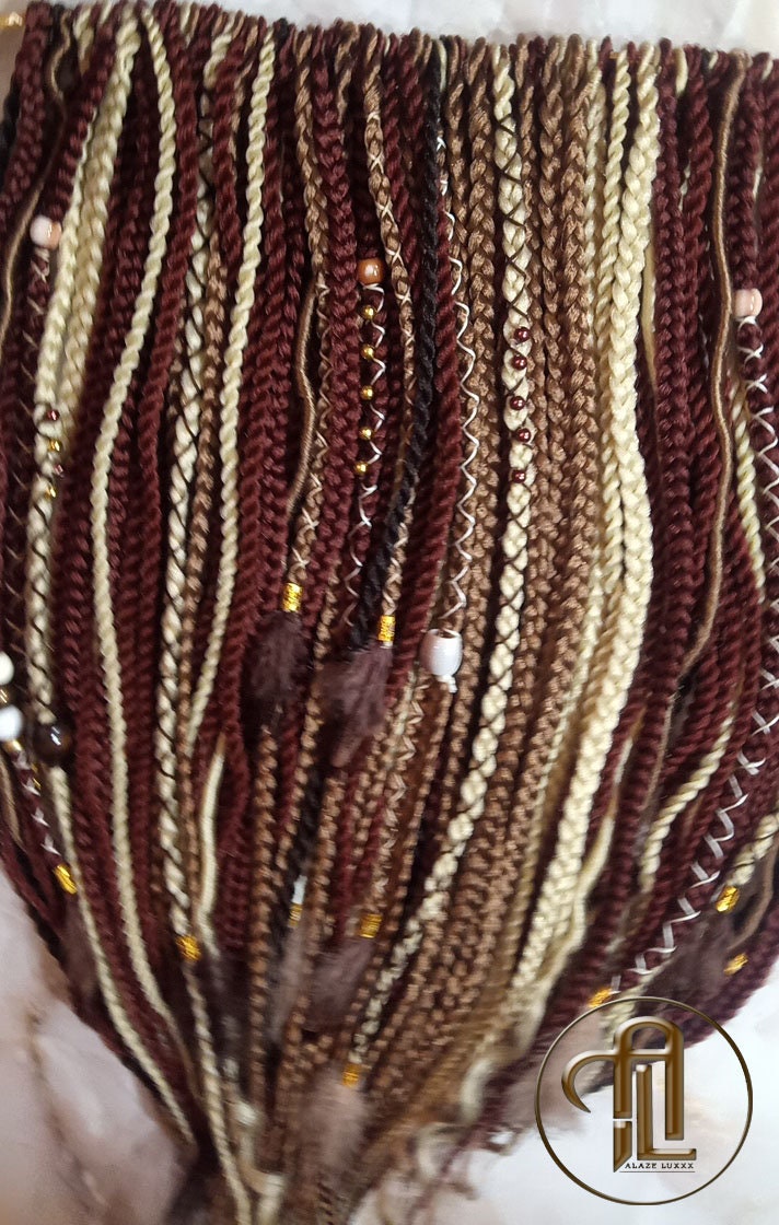 Ginger Blonde Single End SE Braid Plaits Twist Set 100 Piece Set Kit Crochet Boho Mermaid Dread Hair Wrap Extensions Single Loop Dread