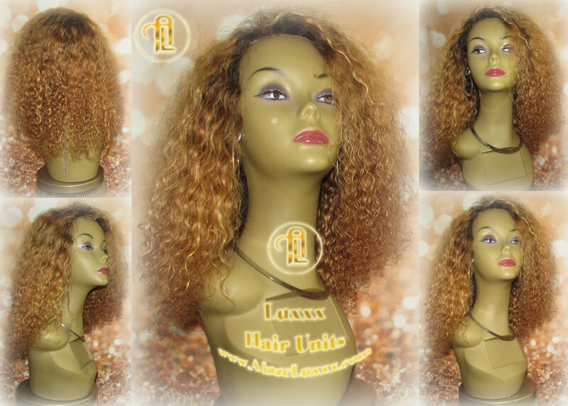 Dark Roots Ombre Honey Blonde 27 Short Curly Kinky Deep Wave Wig Virgin Hair Lace Closure Shoulder Length Balayage Baby Hairs