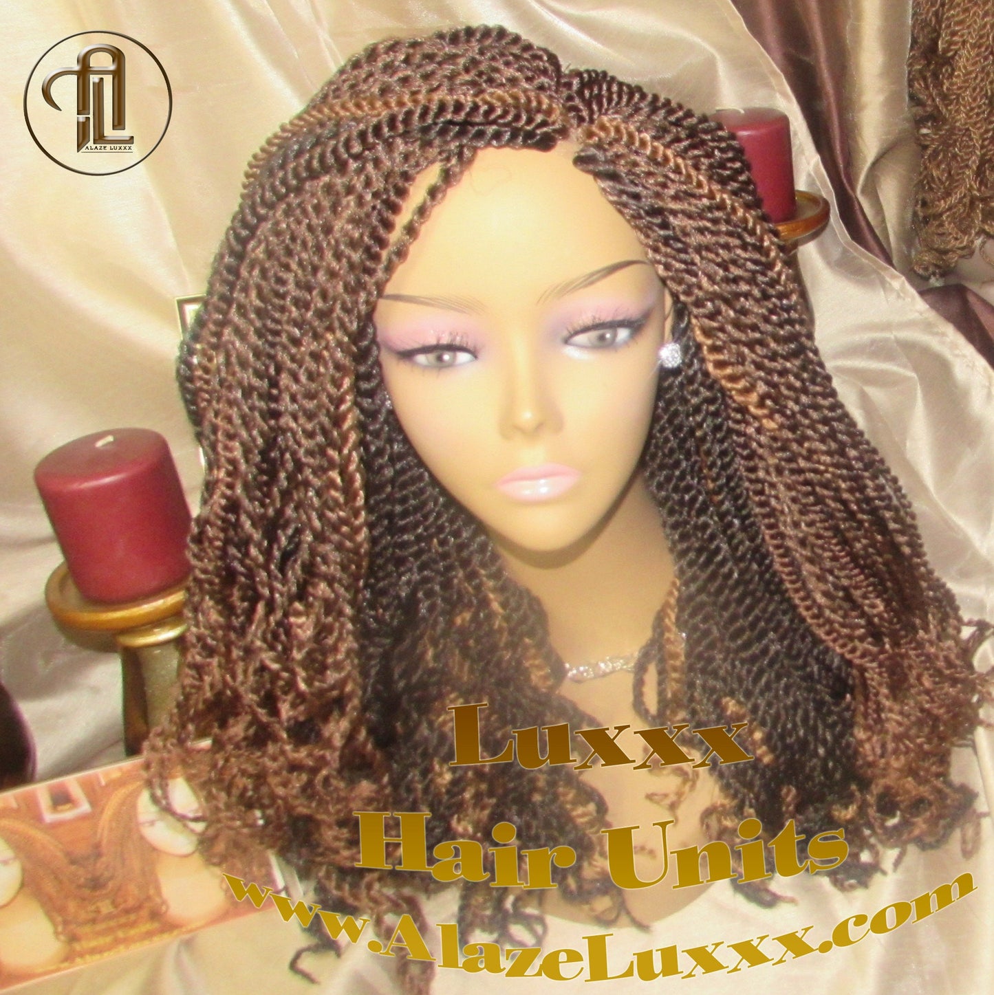 Soft Curly Kinky Twist Wig Unit Ready2Ship: 14/16' Chocolate Brown 4/27/30  2tone Alopecia Natural Kinky Marley Crochet Braided Braiding