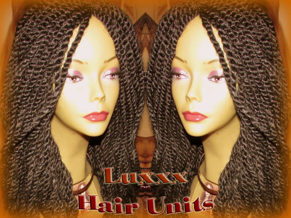 Kinky Twist Marley Twist Wig Black 16' Kinky Extensions! NEW Natural Look! Kinky Hair Extensions 16' Lock African Braids Twist Ethnic Styles