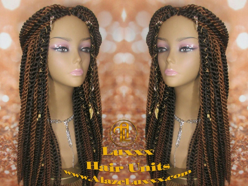 Large Senegalese Twist Wig Unit! Big Straight Long Braider Brown #4 #30 Crochet Big Jumbo Wool Twist Braided Wig hair charms wig maker