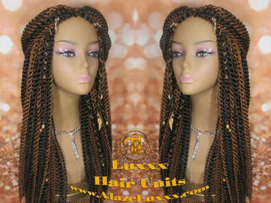 Large Senegalese Twist Wig Unit! Big Straight Long Braider Brown #4 #30 Crochet Big Jumbo Wool Twist Braided Wig hair charms wig maker