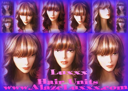 NEW China Bang Unit WIG Body Wave Quality HUMAN Hair Full Wig Chinese Bangs Blonde Brown #4 #27
