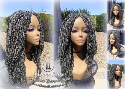 Passion Twist Mini Small Fluffy Irregular Bomb  Passion Twist Hair Storm 44 51 Grey Gray Silver  Storm Gypsy Bohemian Boho Water Wave