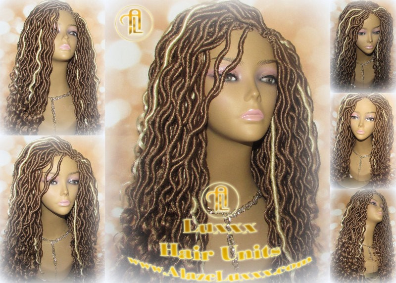 Synthetic Wig Dread Platinum Honey Blonde Gypsy Bohemian Boho Kawaii #27 #613 Wavy NEW Marley Dred  Lock Crochet Braid Wig Hair Braided Wig