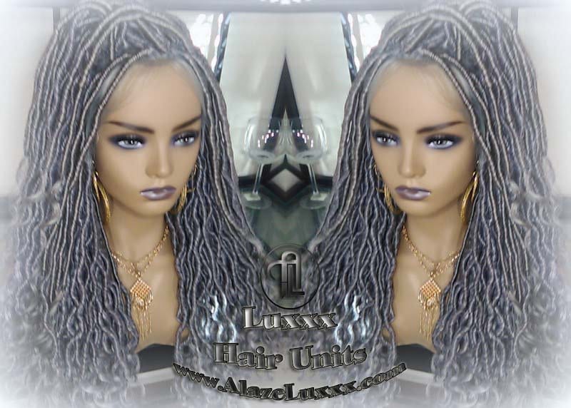 Lace Frontal Goddess Faux Dread Loc Lace Straight Storm Silver Grey Gray 44 51 Boho Gypsy Wavy Lock Crochet