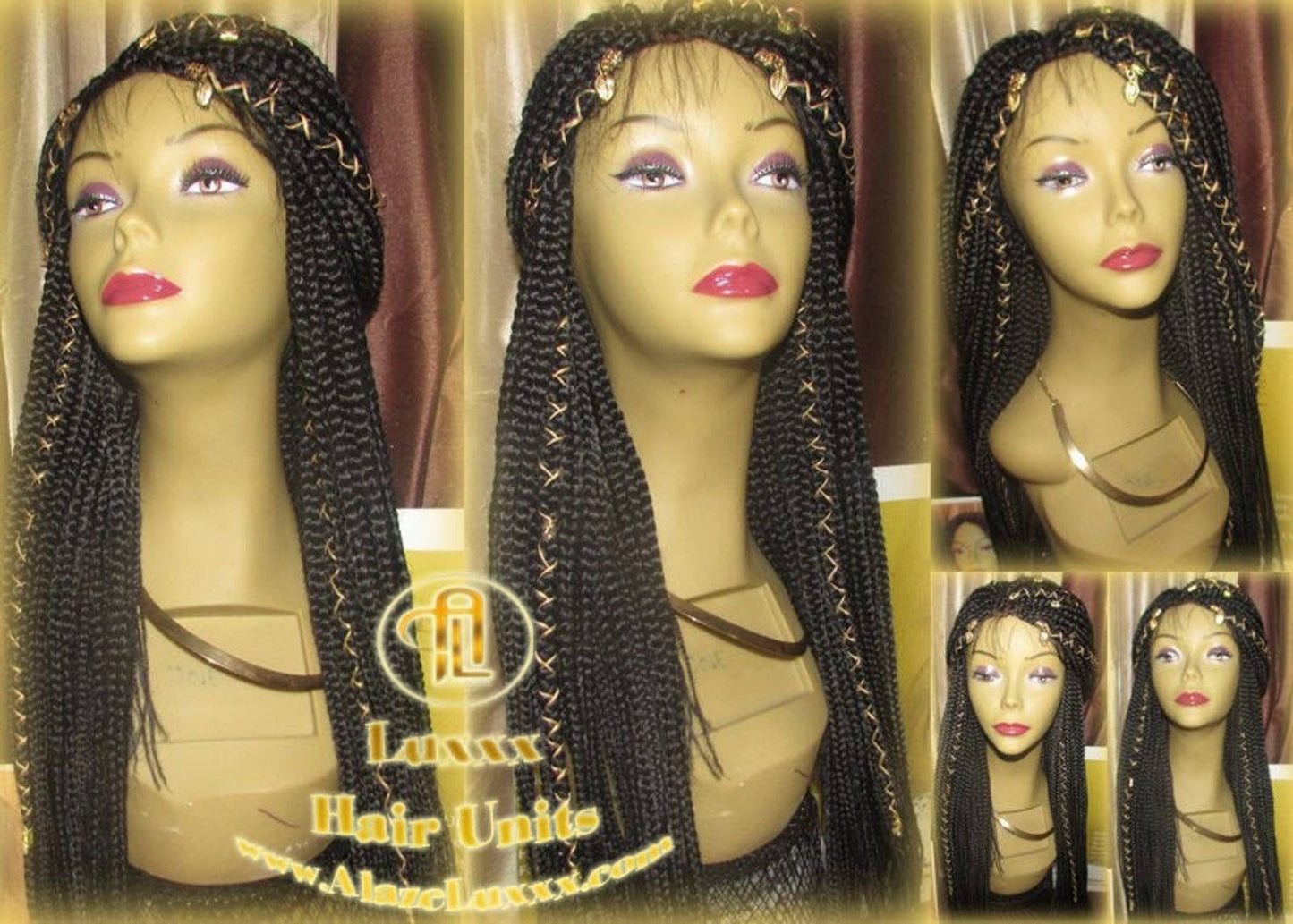 Black Box Braid Wig Lace Baby Hair Large Medium! Long Straight Goddess Braids Lace Wig Xpressions Hair