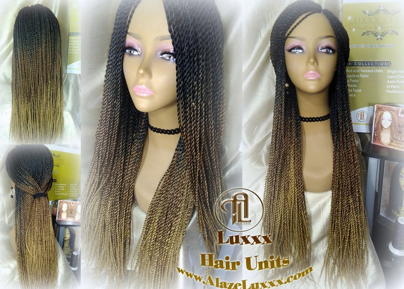 Senegalese Twist Braid Wig 26 28 Inch Long Ombre Black Brown Blonde 27 Small Crochet Braids Drag Queen Wig Synthetic Braiding Alopecia