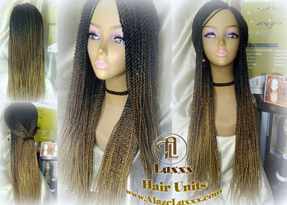 Senegalese Twist Braid Wig 26 28 Inch Long Ombre Black Brown Blonde 27 Small Crochet Braids Drag Queen Wig Synthetic Braiding Alopecia