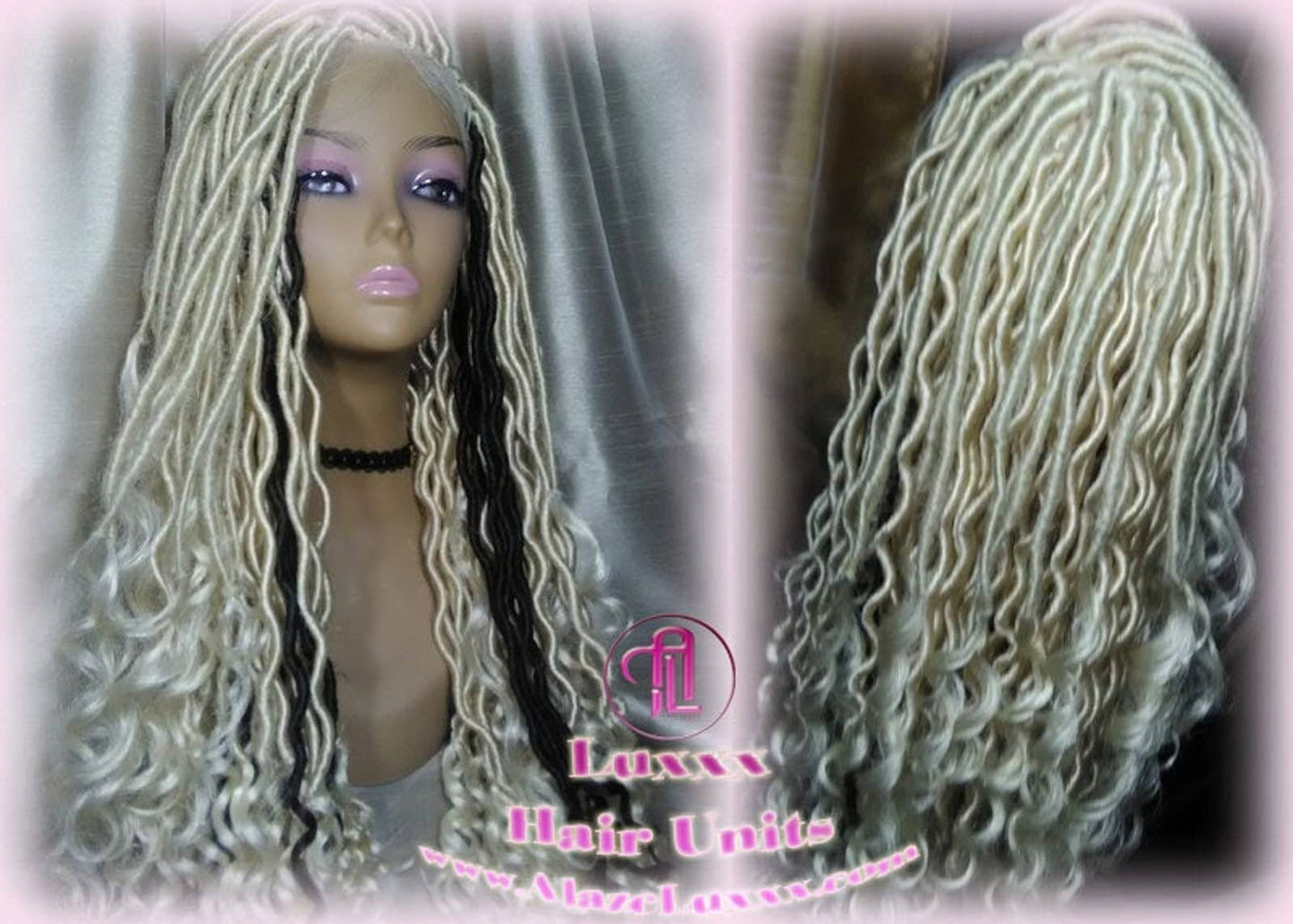 Lace Closure Wig Platinum Blonde Brown Goddess Faux Locs Gypsy Boho 613 Boho Braid Wig Gypsy Bohemian Cosplay Mermaid Summer Spring Wig