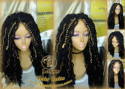 Gypsy Locs Wig Synthetic Dred Lock Bohemian Boho Crochet Braid Goddess Faux Locs Wig Black Blonde 27 Dread Wig Wavy Black Dread 1B Long