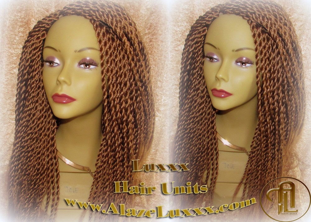 Auburn '14 #30 Handmade Senegalese Twist Wig Unit! Glueless Medium Kinky Twists Box Braid Wigs Havana Straight Ready to ship