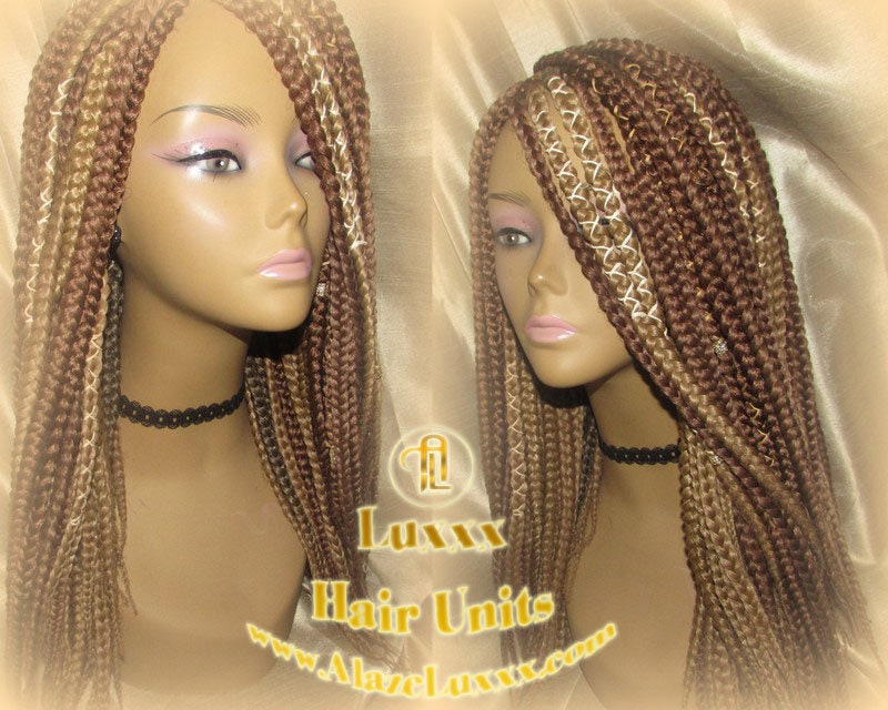 Box Braid Wig Blonde Brown Auburn 27 30 Poetic Justice Large Medium Braids Long Hair Accessories Ombre Braids Wig Two Tone. Braiding Hair