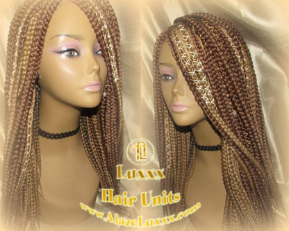 Box Braid Wig Blonde Brown Auburn 27 30 Poetic Justice Large Medium Braids Long Hair Accessories Ombre Braids Wig Two Tone. Braiding Hair