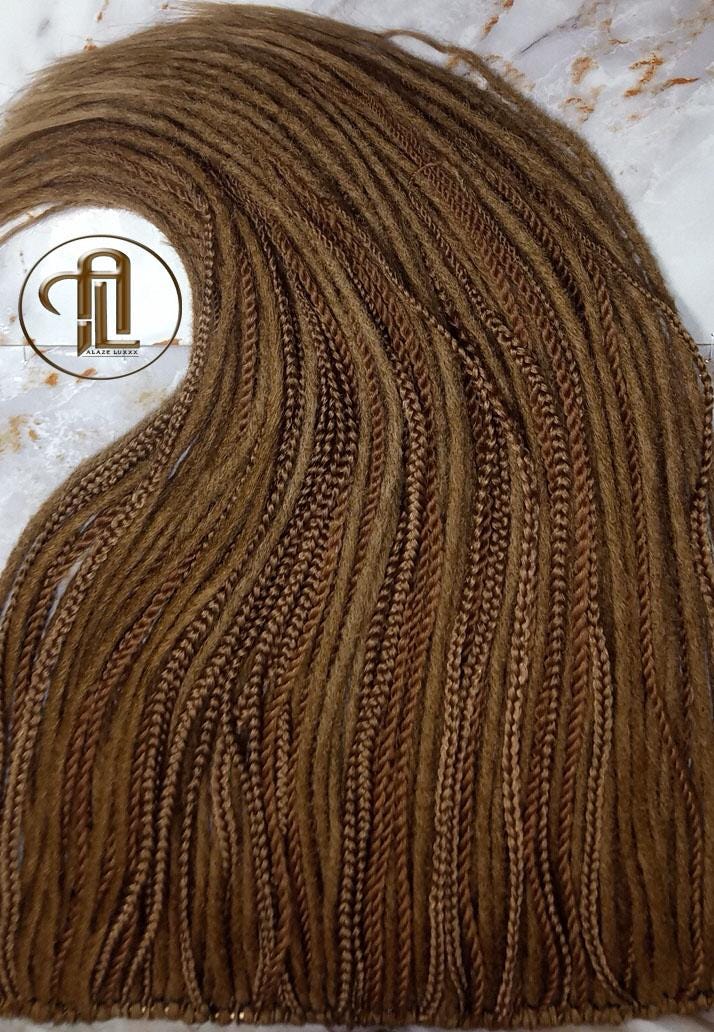 Blonde  Single End SE Set Kit Synthetic Soft Crochet Boho Dread Braid Hair Wraps Extensions Textured Single Loop Dread Brown Dreads