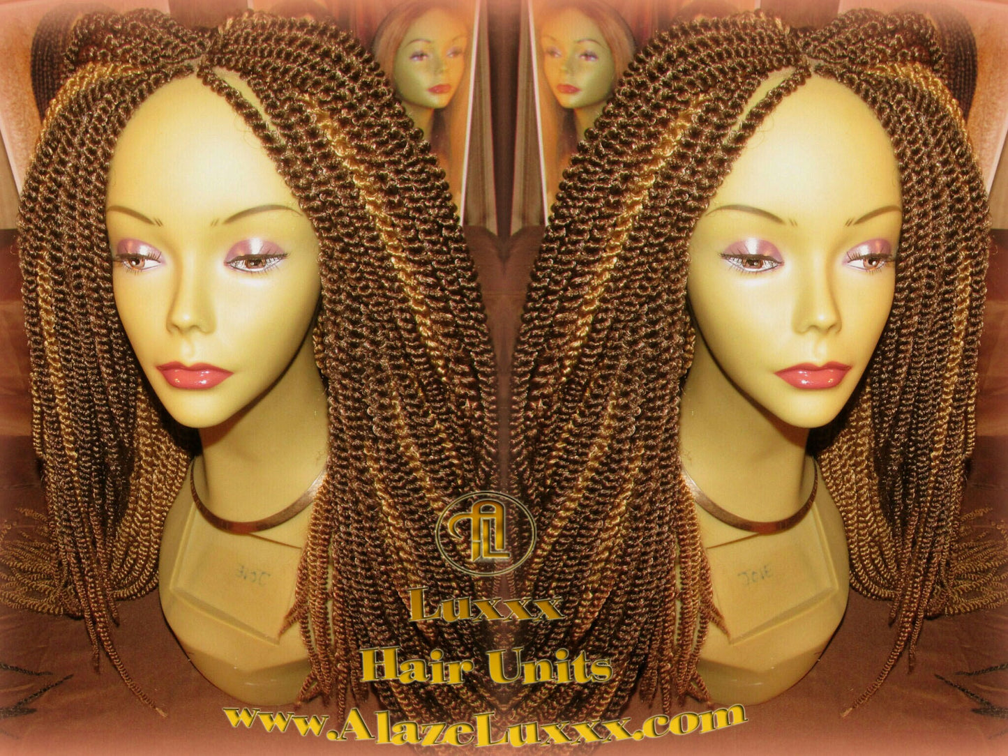 Kinky Marley Twist Honey Blonde Straight Drop 2Tone Brown Wig Unit! Wig Maker Twist Crochet Box Braid Braided Dred Lock