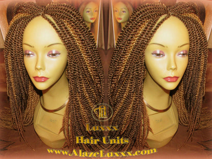 Kinky Marley Twist Honey Blonde Straight Drop 2Tone Brown Wig Unit! Wig Maker Twist Crochet Box Braid Braided Dred Lock