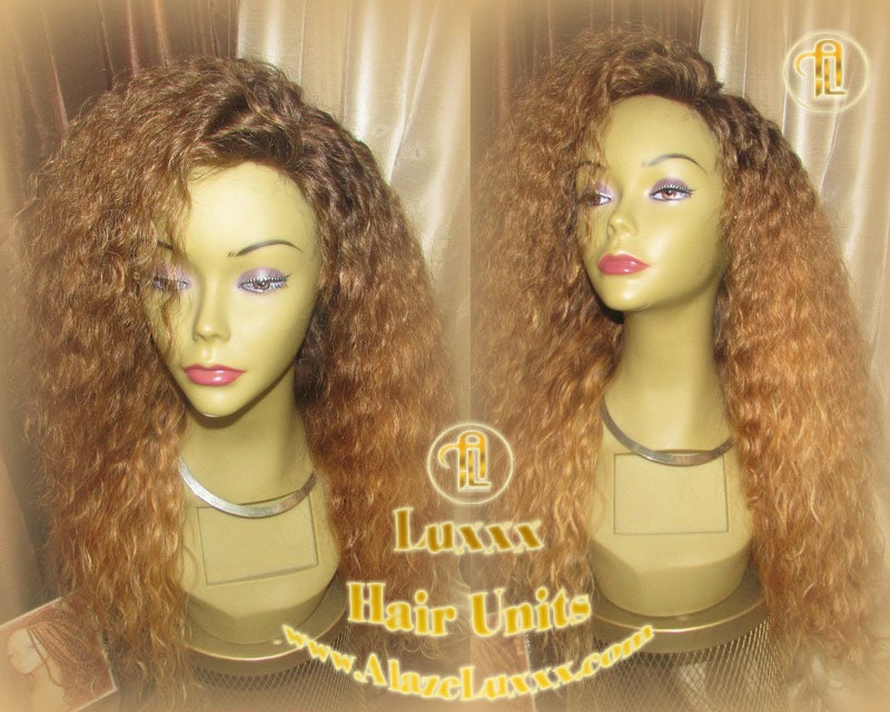 Ombre Highlights Balayage Wig Long Curly Virgin Hair Brown Blonde Lace Closure Blonde 30 27 613 platinum dark root Tight Kinky Curl Alopecia