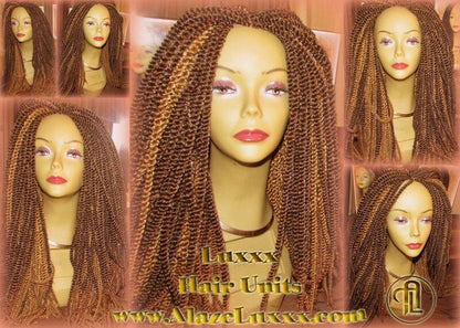 Kinky Honey Blonde #27 #4 Straight Long  22' 2Tone Brown! Russian Braids Carnival Hair Senegalese Twist Crochet Box Braid Braided Dred Lock