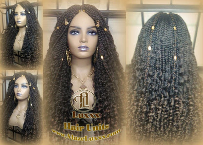 Box Braid Wig Long Brown black boho curyly box braids 1b 30 brown auburn Medium Straight bohemian gypsy (13) Mix Blonde Ombre