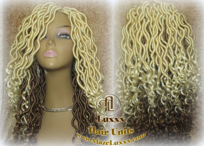 Platinum Blonde Honey Blonde Full Synthetic Dread Wig Few Criss-Crosses Wrapped Uni-Sex Wig Kawaii Gypsy Bohemian Boho Goddess Extensions