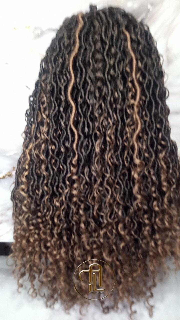 Full Lace River Goddess Loc Wig Distressed Dread Baby Hair Wigs Brown Blonde Faux  Long Wavy Blonde Tips End 27  Hair Bohemian Boho Gypsy