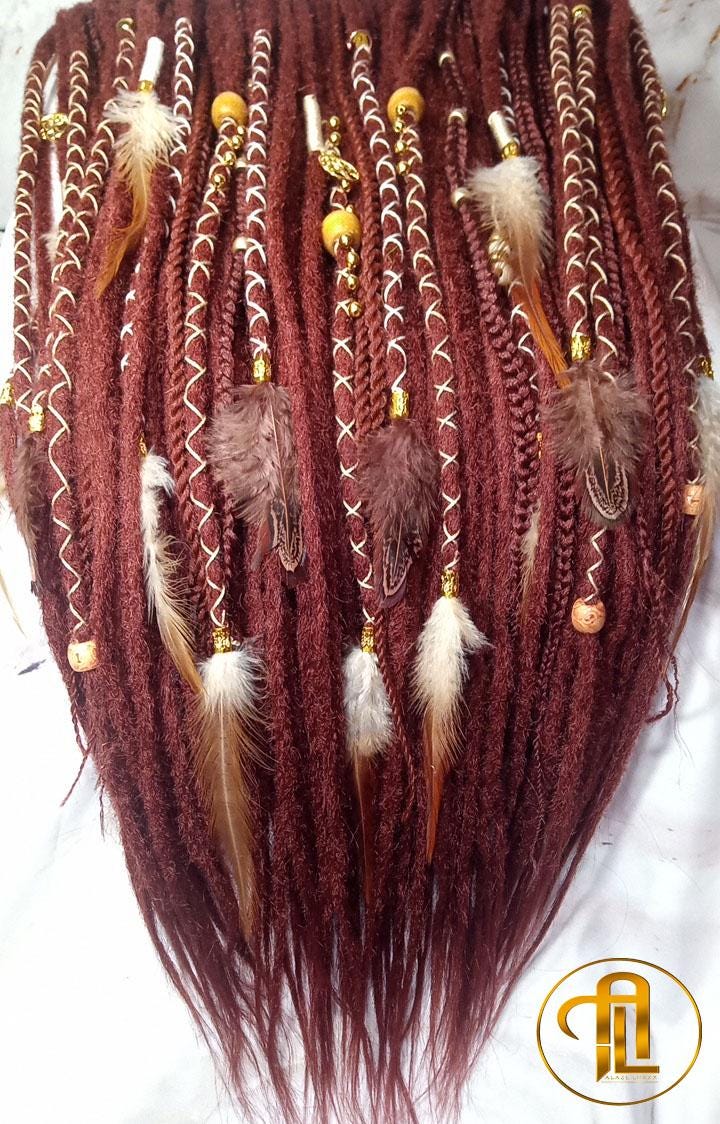 Ginger 350 Single End SE Set Kit Synthetic Soft Crochet Boho Dread Braid Hair Wraps Extensions Textured Single Loop Dread