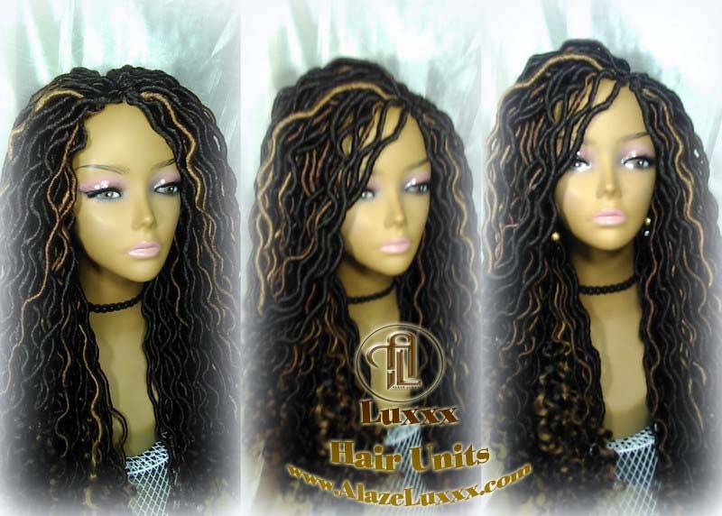 Long Wavy Goddess Faux Locs Honey Platinum DE SE Dred Lock Braided Wigs Dread Wig Blonde 30 27 Black Dread Gypsy Bohemian Boho  Distress