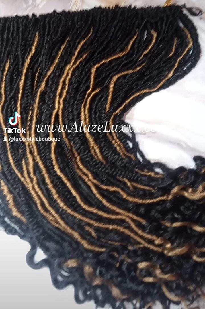 Hippy Black Honey Blonde 27 Single Ended SE 75 Piece Set Kit Goth Mixed Soft Witch Boho Dread Braid Hair Wraps Extensions Textured