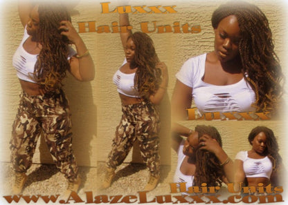 Marley Blonde Kinky Twist Wig Unit! Brown Curl NEW Natural Look! Glueless Lace Finish! 14' Natural Kinky Twist Box Braid Dred Lock Twist Wig