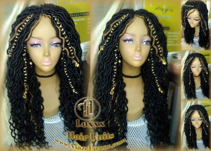 Gypsy Locs Wig Synthetic Dred Lock Bohemian Boho Crochet Braid Goddess Faux Locs Wig Black Blonde 27 Dread Wig Wavy Black Dread 1B Long