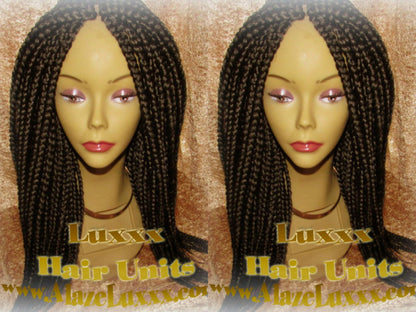 Box Braid Wig Unit 20 NEW Handmade Large Medium! Natural Look!  Glueless Lace Finish! 20' Large Amazon Braid Wig Hair Braiding Zillions HOT