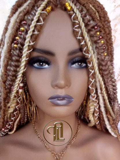 Dread Braid Wig Honey Blonde 27 613 White Blonde Brown Braids Dreads Mix Set Twist Soft Crochet Boho Dread Braid Set Bohemian extensions