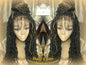 Faux Locs Synthetic Goddess LONG 4x4 Lace Closure w Baby Hairs Dread Wig Wavy Black Dreads Honey Blonde 27 Carnival Cosplay Rave Raver TREND